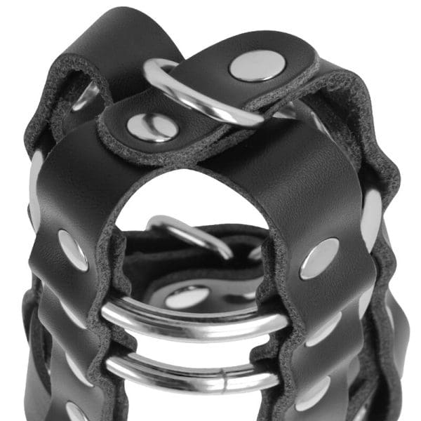 DARKNESS - LEATHER CHASTITY CAGE WITH LOCK 3